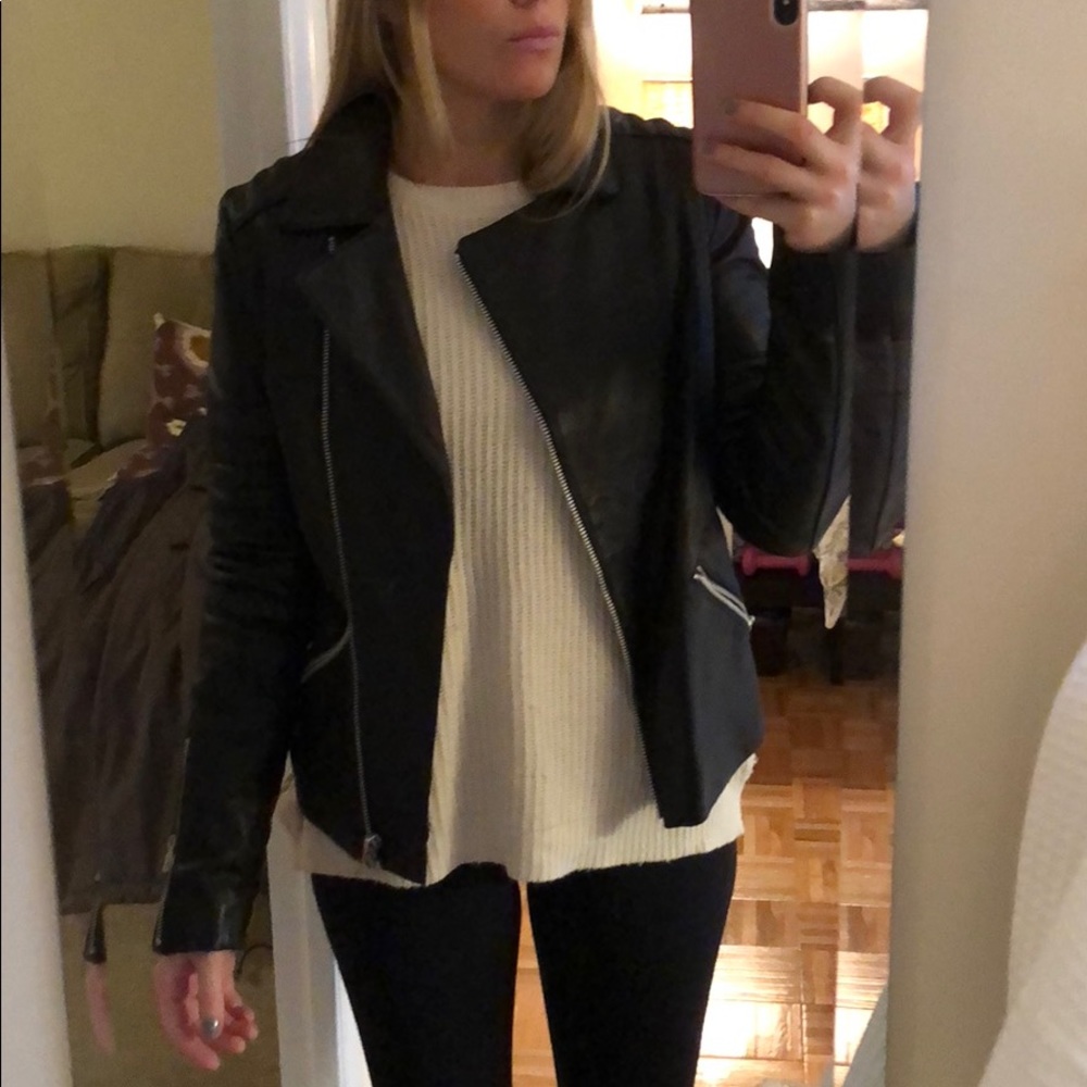 Black Leather Moto Jacket